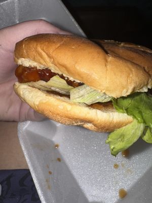 General Tso sandwich   at VeGreen Burger in Kennesaw