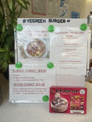 Specials  at VeGreen Burger in Kennesaw