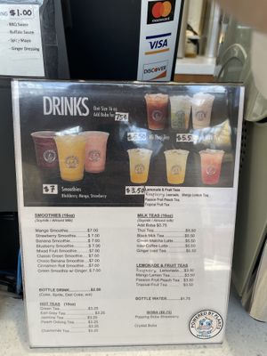 Drink menu  at VeGreen Burger in Kennesaw