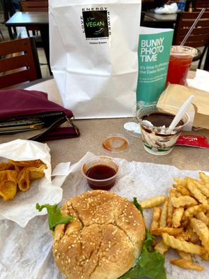 The spread  at VeGreen Burger in Kennesaw