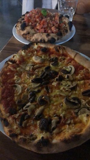 Bruschetta and pizza  at Il Forno Pizzeria in Palm Cove