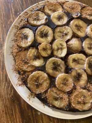 Carob and banana cake  at O Jardim da Jujé in Lisbon
