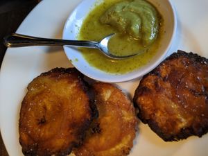 Vegan tostones at Cocha in Baton Rouge