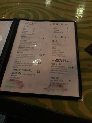 Vegan pizza and sandwich option.  at Rampart Treehouse in New Orleans