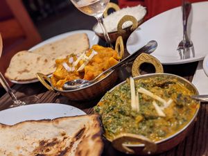 Jackfruit and Saag curry at Royal Indian in Bar Harbor