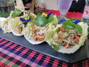 Lao style San choy bao at Good in Vientiane