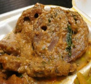 lotus root curry at Samosa House East in Culver City