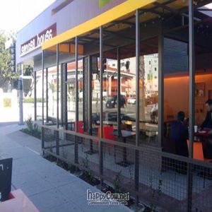 Outside view and seating. at Samosa House East in Culver City