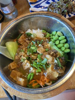 Vegan tofu rice bowl (main dish)  at Xu Noodle Bar in Tilburg