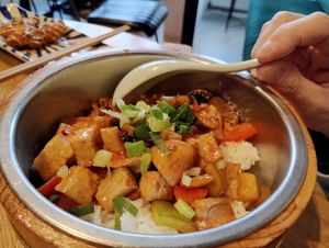 Sweet Tofu Rice Bowl at Xu Noodle Bar in Tilburg