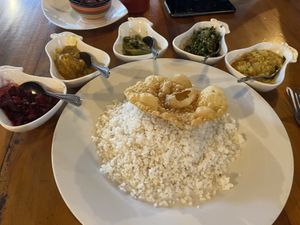 Vegetable Curry and Rice  at Raha Ella in Ella