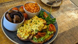 Vegan breakfast at Planks Kitchen in Preston
