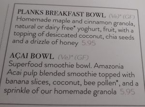 Vegan options at Planks Kitchen in Preston