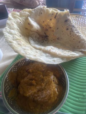 Malai kofta with garlic naan  at Datta Banana Leaf Restaurant and Bungalow in Don Det