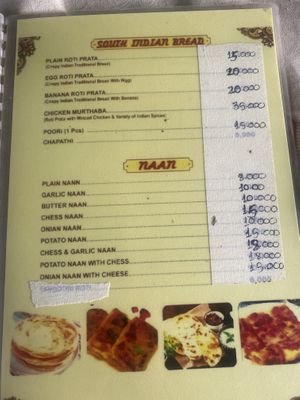 Naan roti breads  at Datta Banana Leaf Restaurant and Bungalow in Don Det