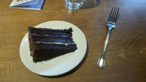 Chocolate cake at National Trust in Droitwich Spa