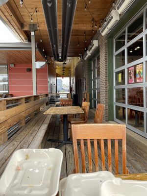 Heated outdoor seating area (and dog friendly) at The Wild Cow in Nashville
