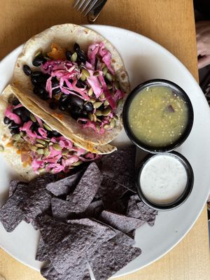 Sweet potato/black bean tacos at The Wild Cow in Nashville