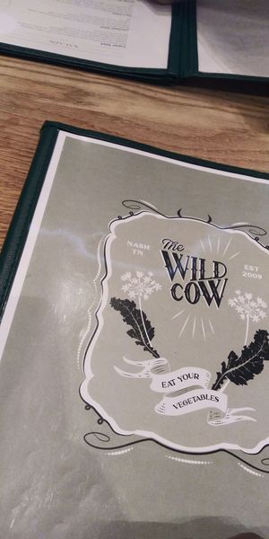 Menu from 2019 visit  at The Wild Cow in Nashville