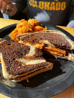 Rueben Sandwich with sweet potato mash as side at The Wild Cow in Nashville