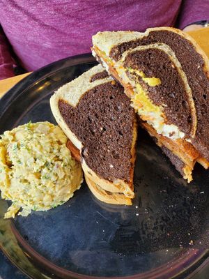 Reuben sandwich with chickpea salad side. at The Wild Cow in Nashville