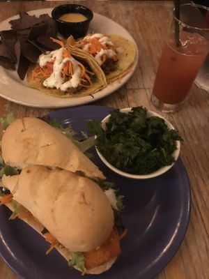 Buffalo grinder and chipotle seitan tacos    at The Wild Cow in Nashville