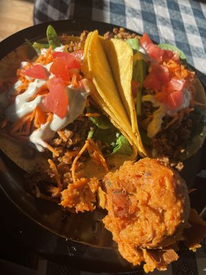 Seitan chorizo tacos. Fresh and flavorful! I’d go back for these!   at The Wild Cow in Nashville