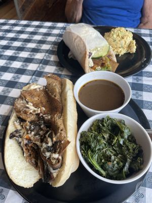 French dip Seitan and mushrooms   at The Wild Cow in Nashville