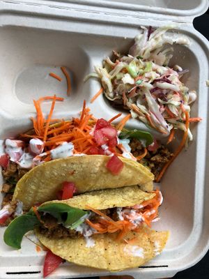 Delicious Vegan Chipotle Seitan Tacos - to go at The Wild Cow in Nashville