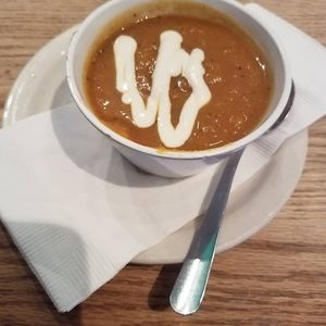 Squash soup, had a lot of pepper at The Wild Cow in Nashville