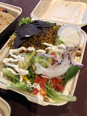 Taco salad with added chipotle chorizo and avocado  at The Wild Cow in Nashville