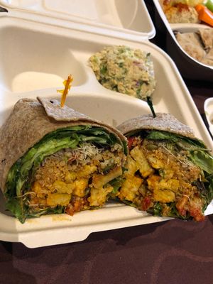 Buffalo Caesar wrap with chickpea salad at The Wild Cow in Nashville