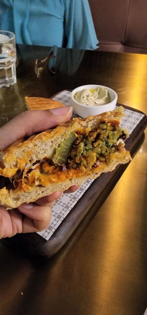 Warm Lebanese sandwich veganised at The Nutcracker in Mumbai