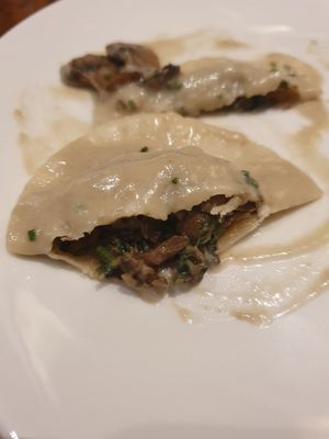 Inside of mushroom ravioli at The Nutcracker in Mumbai
