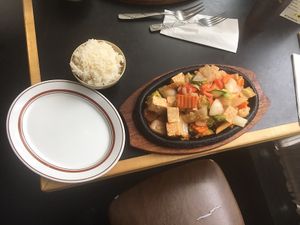 Tofu dish at Shin-La Restaurant & Sushi Bar in Brattleboro