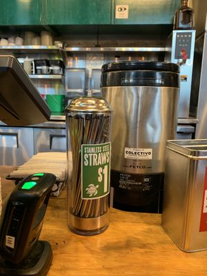 Steel straws for sale! at Colectivo Coffee  - Monroe St. in Madison