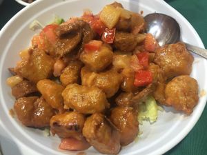 Sour and spicy veg chicken at Miu Fat Chai - Tsuen Wan in New Territories