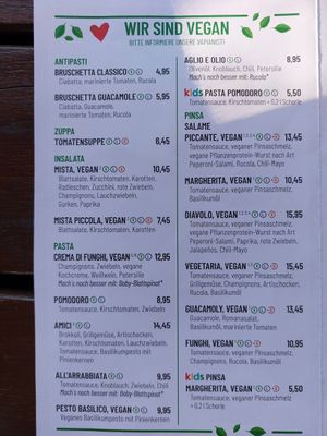 Vegan menu options at Vapiano - Mannheimer Wasserturm in Mannheim