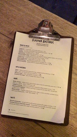 Dinner menu  at Flavour Bastards in Copenhagen