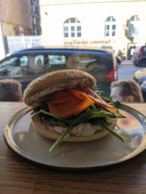 Smoked Iox & cream cheese bagel at Flavour Bastards in Copenhagen