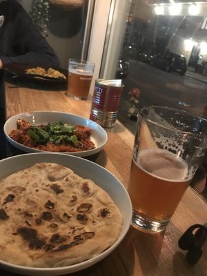 Indian dish and naan bread - wonderful!  at Flavour Bastards in Copenhagen