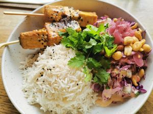 Satay tofu at Flavour Bastards in Copenhagen