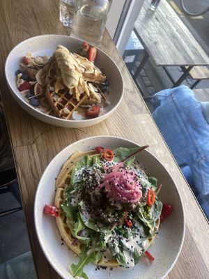 sweet and savory waffles!  at Flavour Bastards in Copenhagen