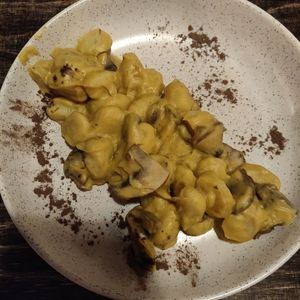 Gnocchi with pumpkin based creamy truffle sauce at Flavour Bastards in Copenhagen
