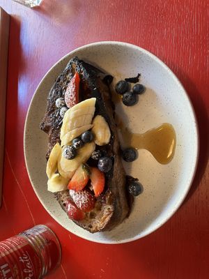 Stuffed French toast, was a bit too far grilled (right side) but utterly delicious once the burnt bits were scrapped off    at Flavour Bastards in Copenhagen