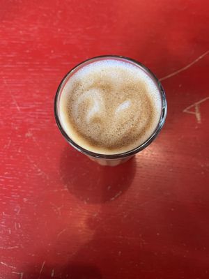 Oat milk latte. Strong for the coffee lovers (not me).  at Flavour Bastards in Copenhagen