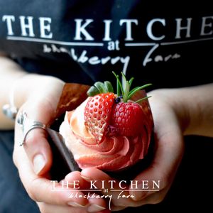 Strawberry and Chocolate Gluten Free Vegan Cupcake  at The Kitchen at Blackberry Farm in Glastonbury