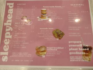 Menu  Jan 2024 at Sleepyhead Coffee in Chattanooga