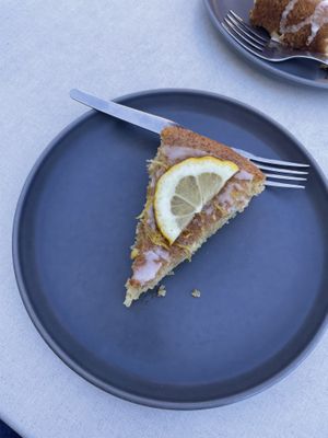 Vegan lemon cake  at Rabaçal Nature Spot Café in Estreito Da Calheta