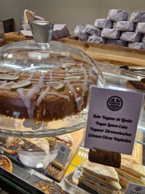 Vegan lemon cake at Rabaçal Nature Spot Café in Estreito Da Calheta